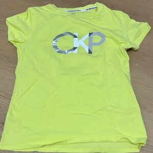 Calvin Klein Kids Bright Yellow Tee with Silver Logo